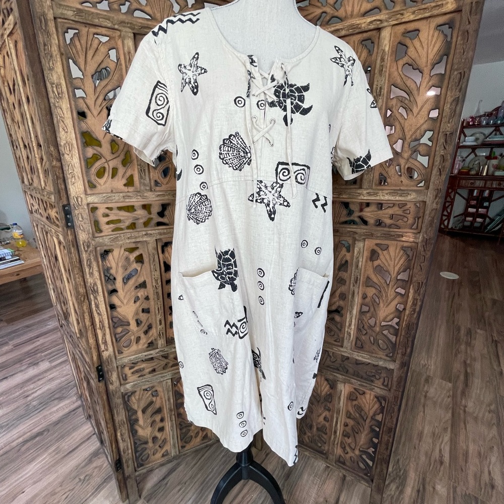 Women's Linen and Cotton Beachy Summer Casual Dress.